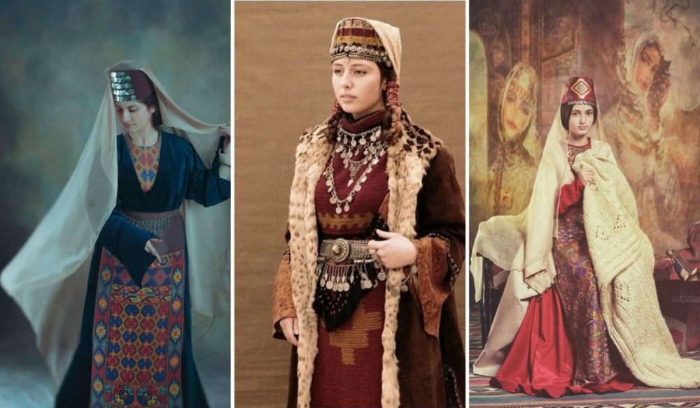 Armenian costume women wedding dress traditional wear Armenia clothing
